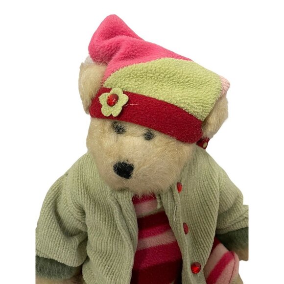 Bearington Collection Stuffed Teddy Bear 16" Striped Dress & Jacket With Red Boo - Picture 5 of 9
